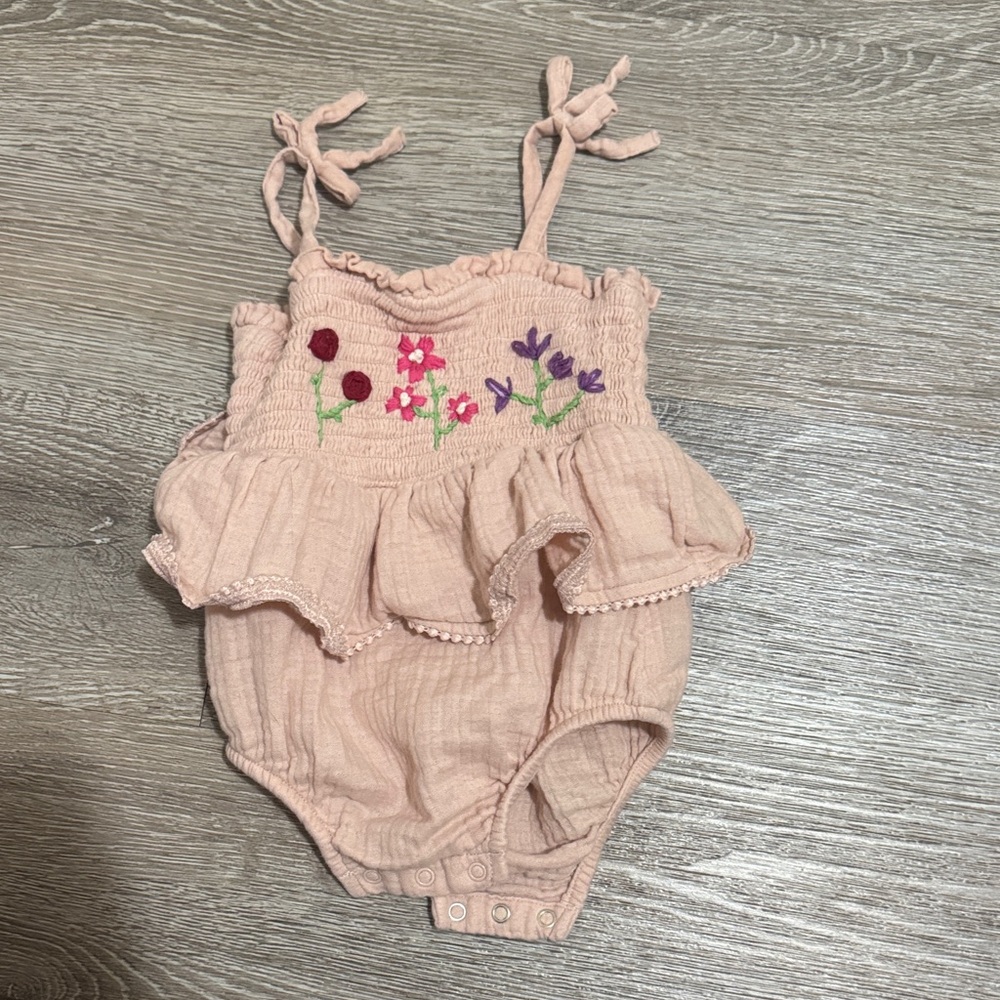 Pink Floral Kids One Piece Bodysuit